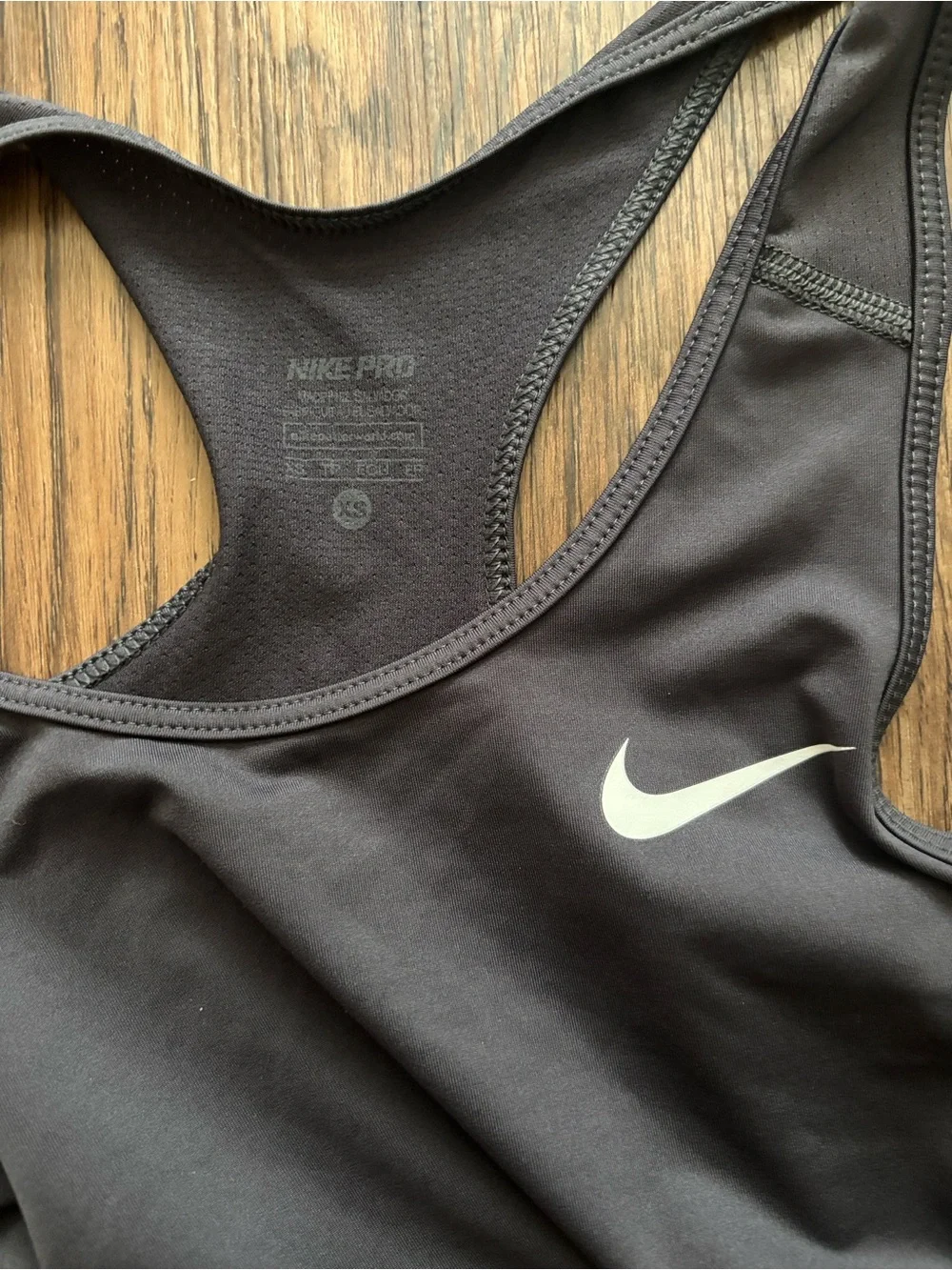 Nike Pro Dri-FIT Racerback Tank Top XS Black Swoosh Athletic Training Gym
